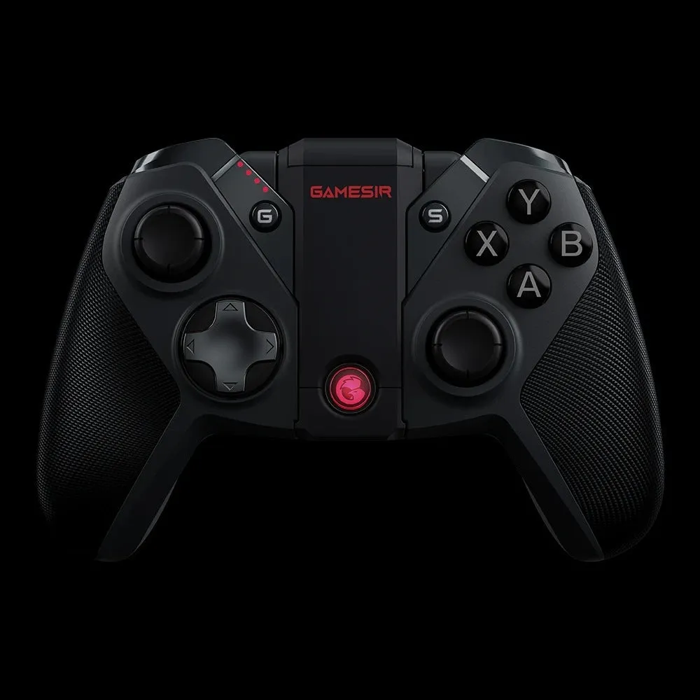Black Gaishi wired video game controller with Type-C cable and ergonomic grips on a desk
