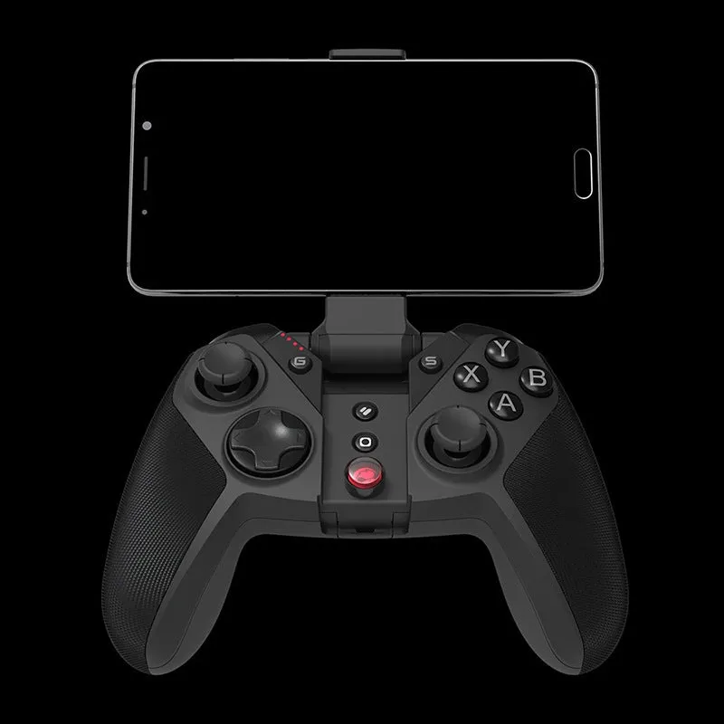 Black Gaishi wired video game controller with Type-C cable and ergonomic grips on a desk