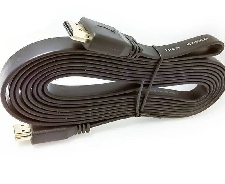 HDMI flat wire cable 1.5 metres in colour options black white purple blue