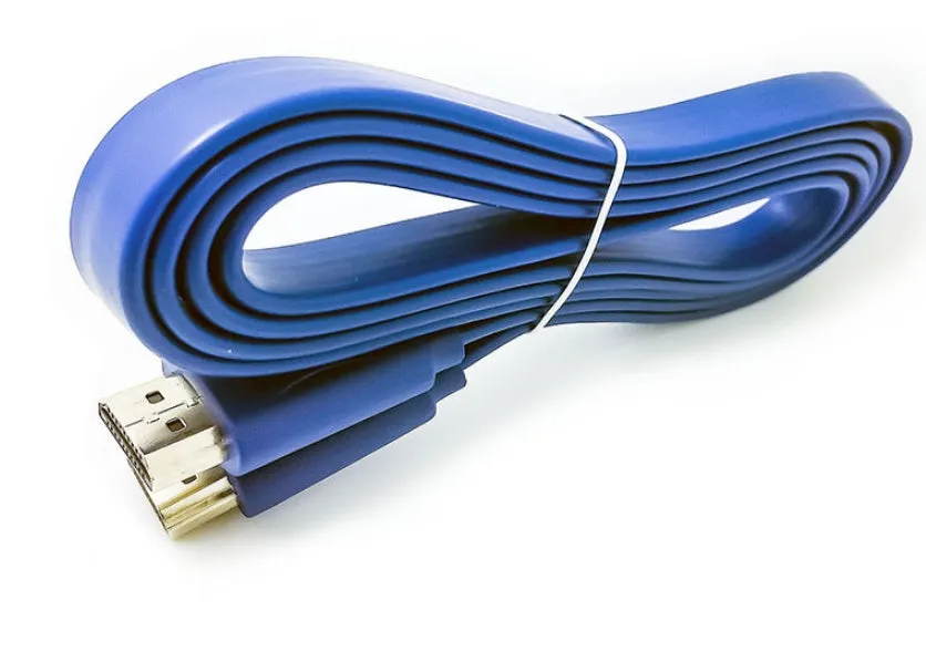 HDMI flat wire cable 1.5 metres in colour options black white purple blue