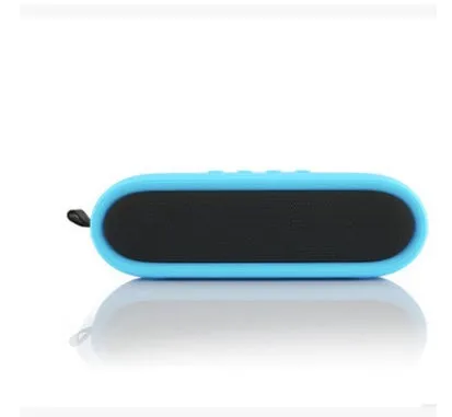 Portable wireless Bluetooth speaker dual 5W stereo IP65 waterproof black blue 21x6x5.5cm with protective case