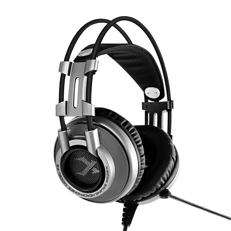 K9 wired gaming headset with noise cancelling microphone, 3.5mm plug, in black and orange colours