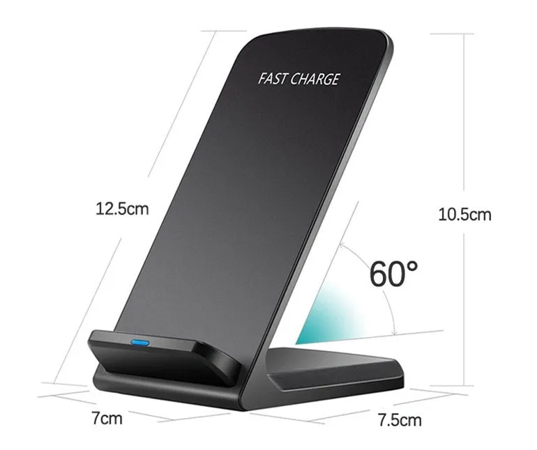 Wireless mobile phone charger with indicator light, 9V input output, Micro USB, in black