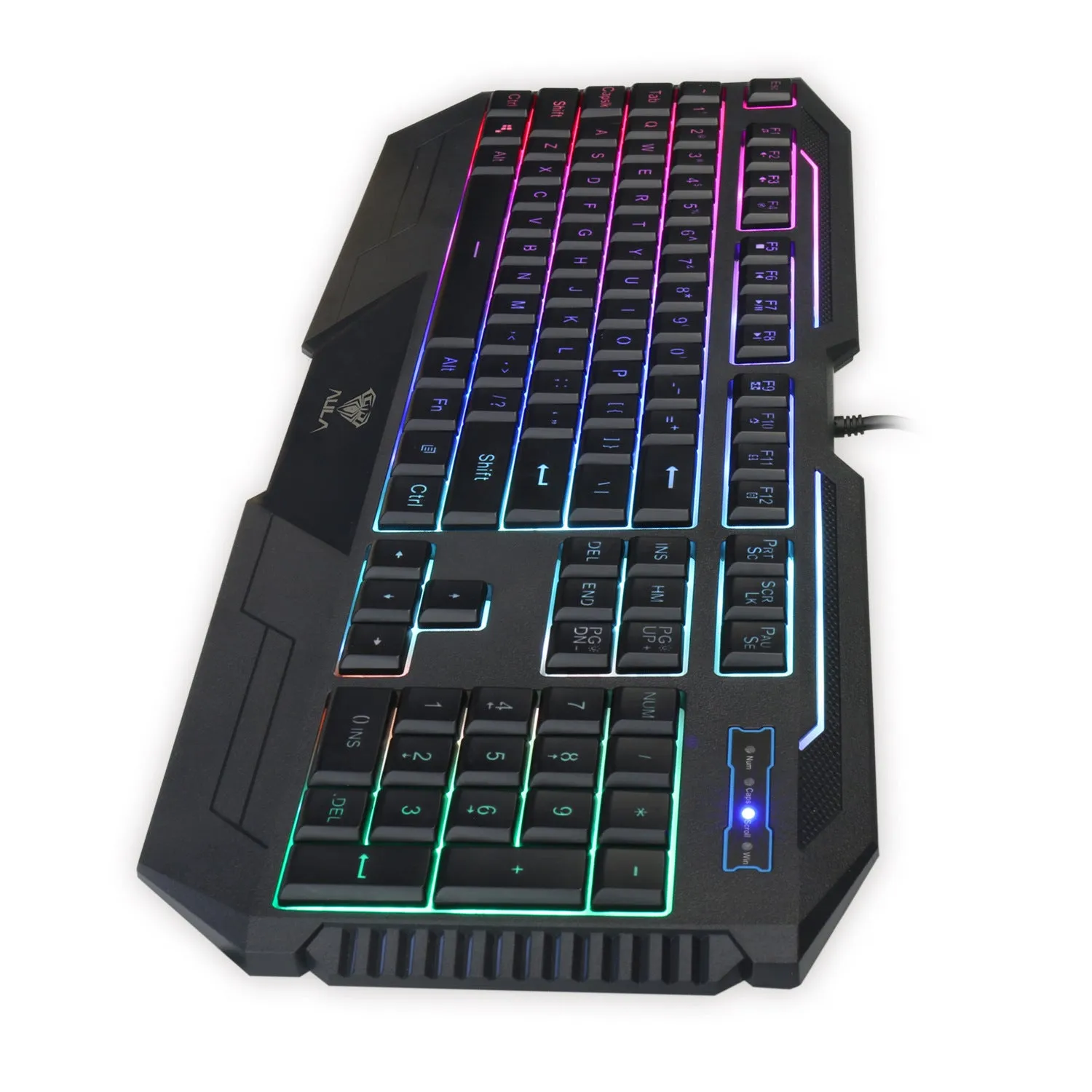 Backlit keyboard and mouse set with two-color injection keycaps in black and white