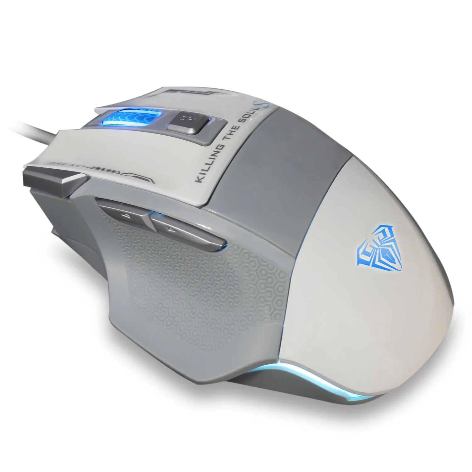 Backlit keyboard and mouse set with two-color injection keycaps in black and white