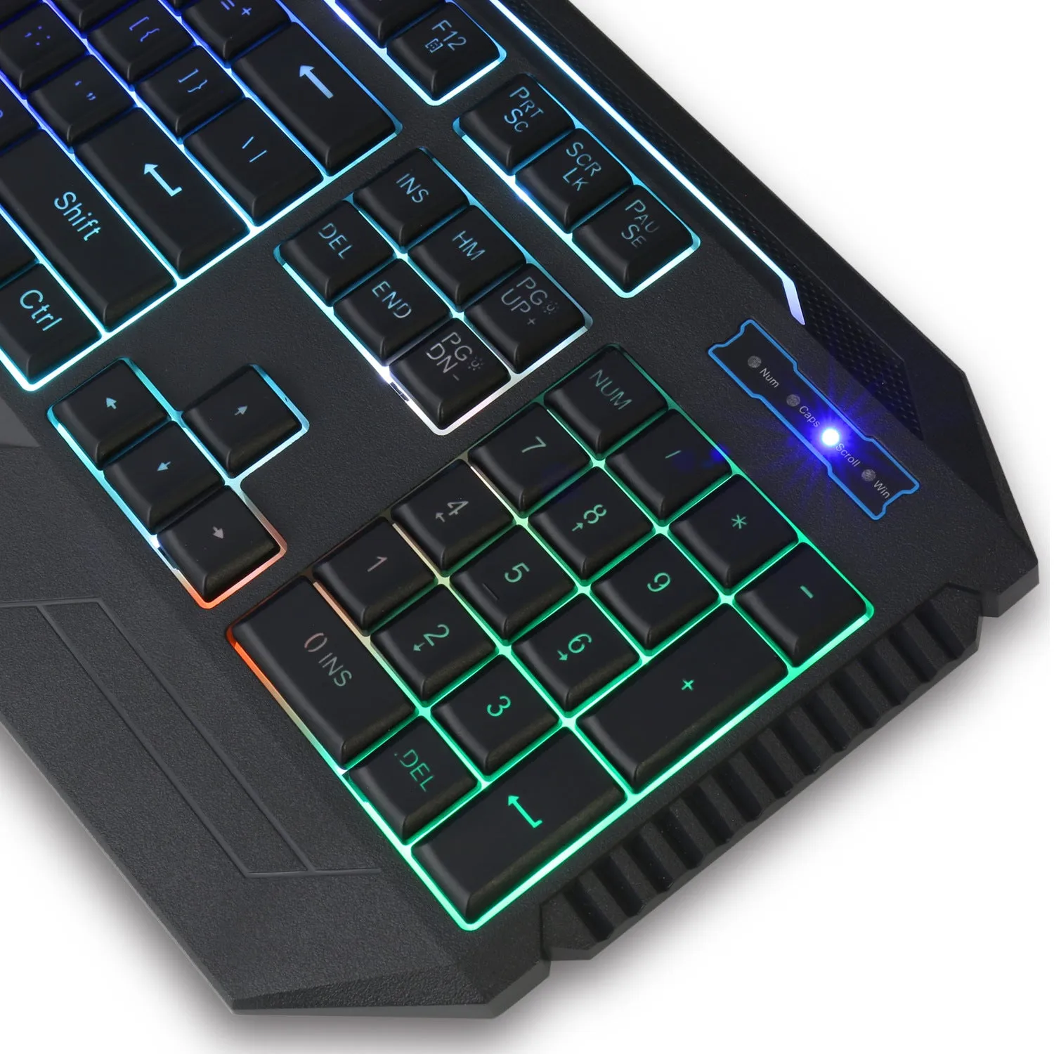 Backlit keyboard and mouse set with two-color injection keycaps in black and white