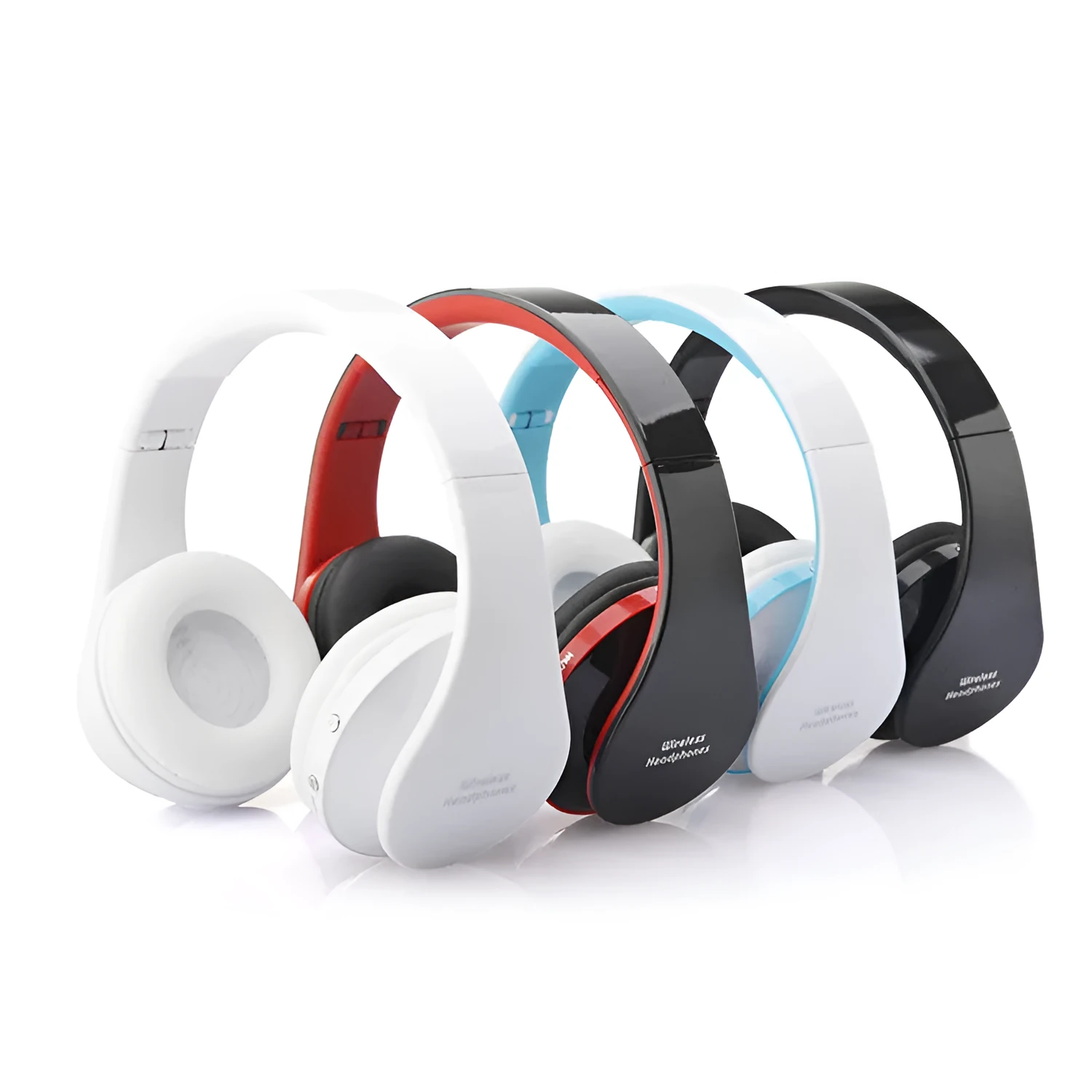 Wireless Bluetooth stereo headset nx-8252 in black, foldable design with adjustable hinges and padded ear cups