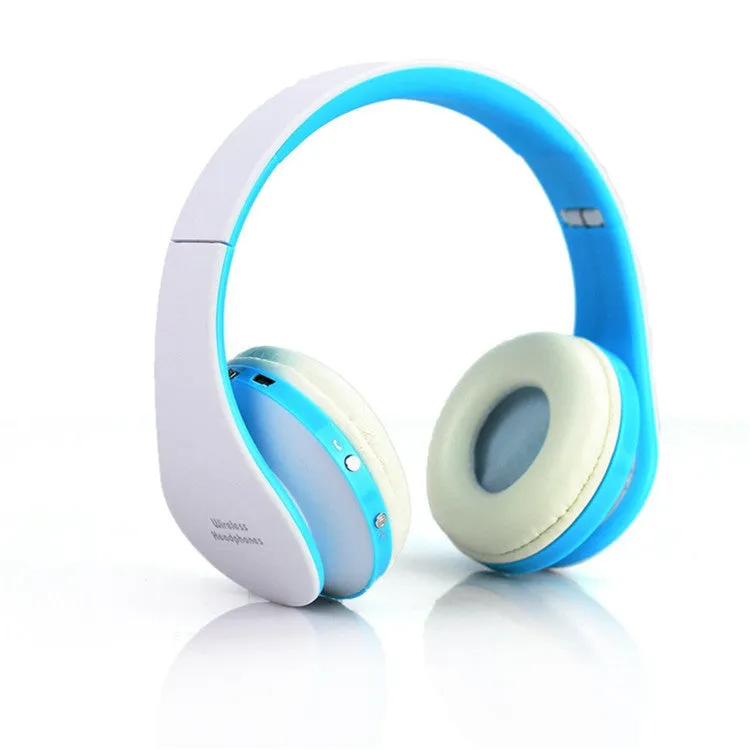 Wireless Bluetooth stereo headset nx-8252 in black, foldable design with adjustable hinges and padded ear cups