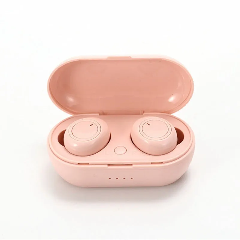 Y50 TWS Bluetooth wireless earbuds in black with charging box, ergonomic sports design