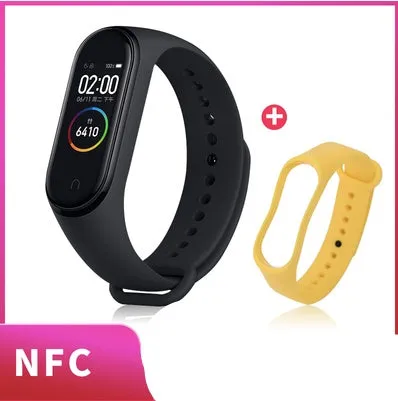 Xiaomi Mi Band 3 fitness tracker with 0.78 inch OLED display and black silicone strap set on a white background