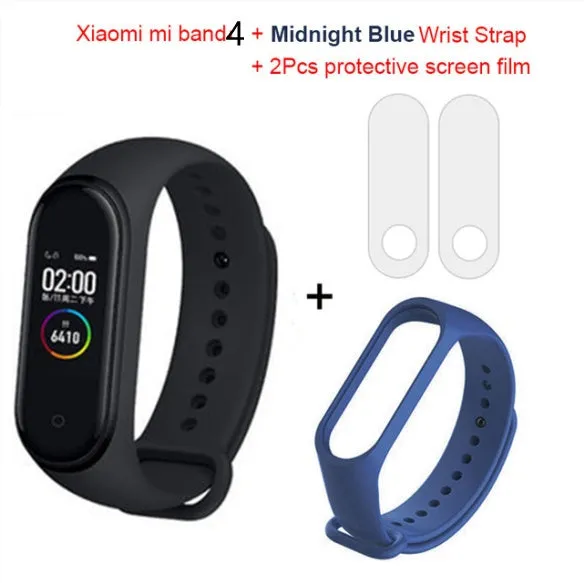Xiaomi Mi Band 3 fitness tracker with 0.78 inch OLED display and black silicone strap set on a white background
