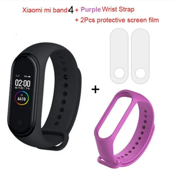 Xiaomi Mi Band 3 fitness tracker with 0.78 inch OLED display and black silicone strap set on a white background