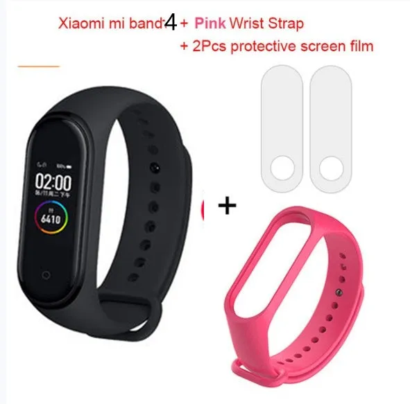Xiaomi Mi Band 3 fitness tracker with 0.78 inch OLED display and black silicone strap set on a white background
