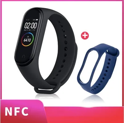 Xiaomi Mi Band 3 fitness tracker with 0.78 inch OLED display and black silicone strap set on a white background