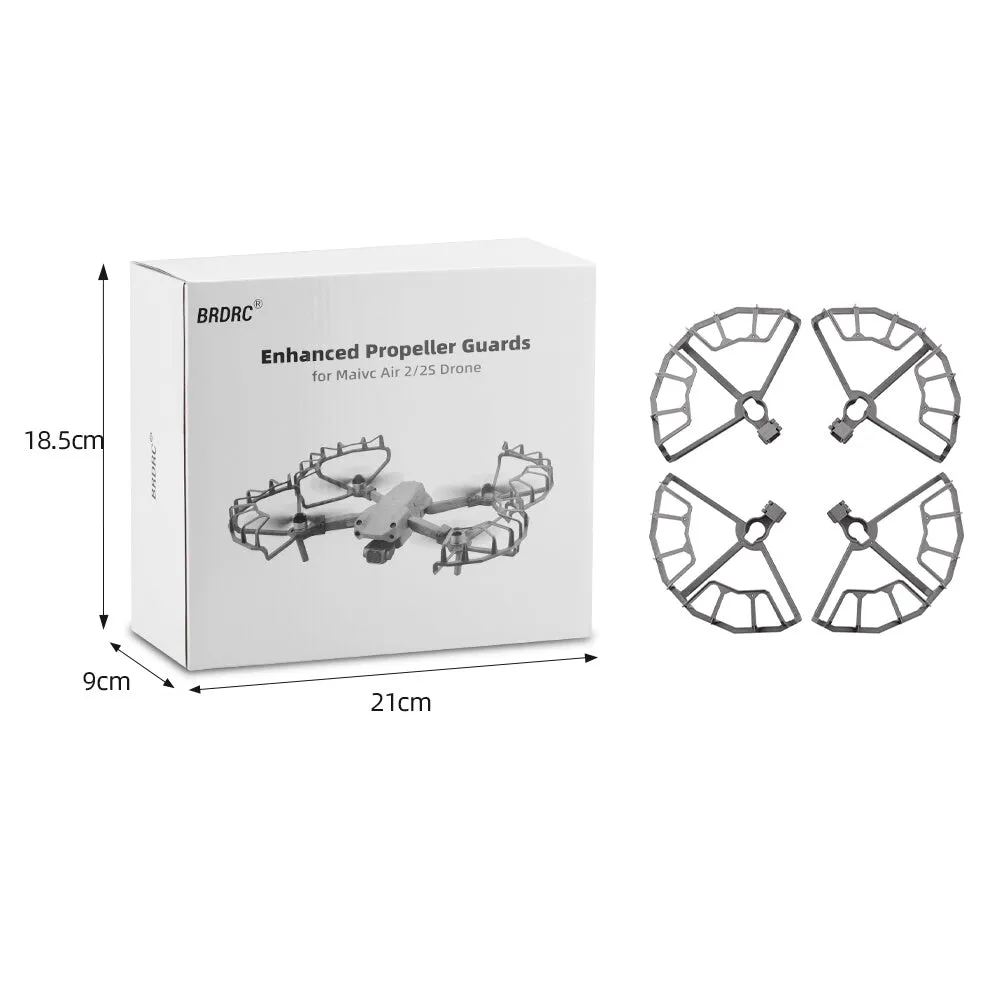 Grey ABS propeller protection ring for DJI Air 2 and Air 2S drones showing semi-enclosed blade guard design