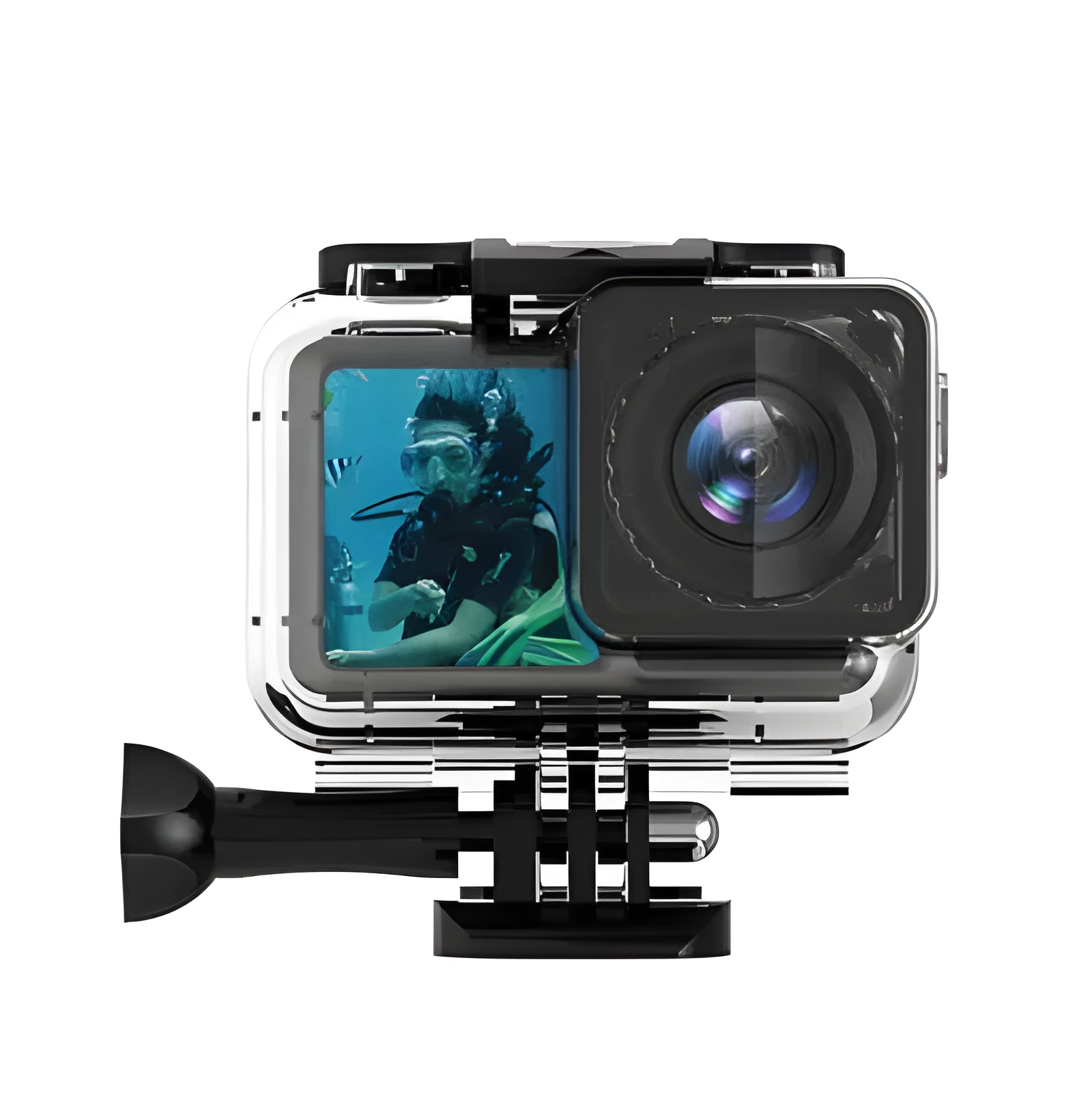 Sports camera diving shell acrylic waterproof housing rated to 61 metres depth