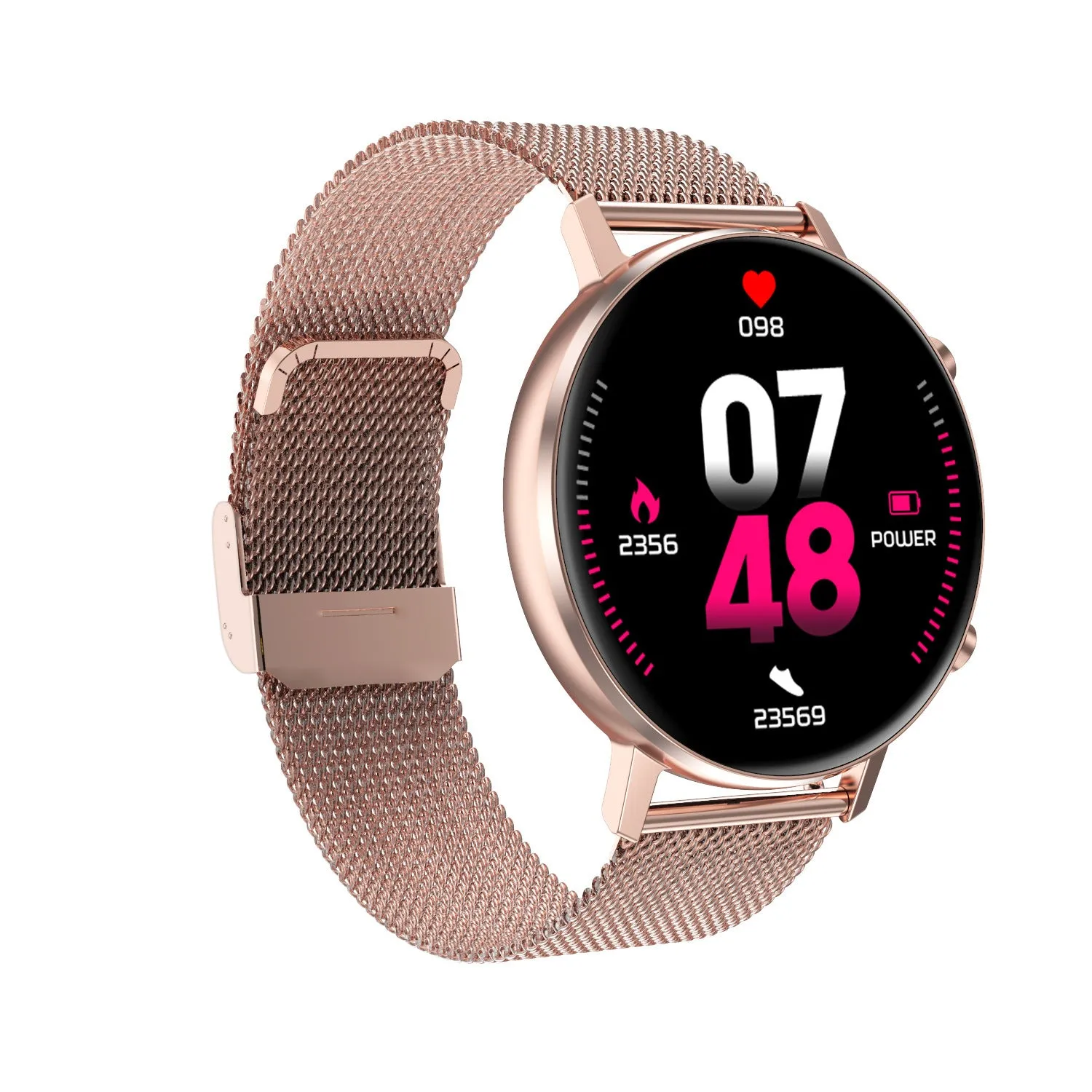 DT96 smart fitness tracker bracelet with steel strap and colour screen
