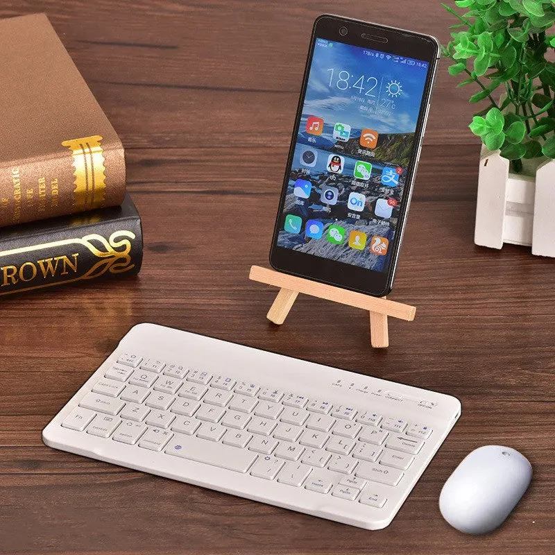 Mini Bluetooth wireless keyboard in black or white colour with 10-metre range and 44-hour battery life