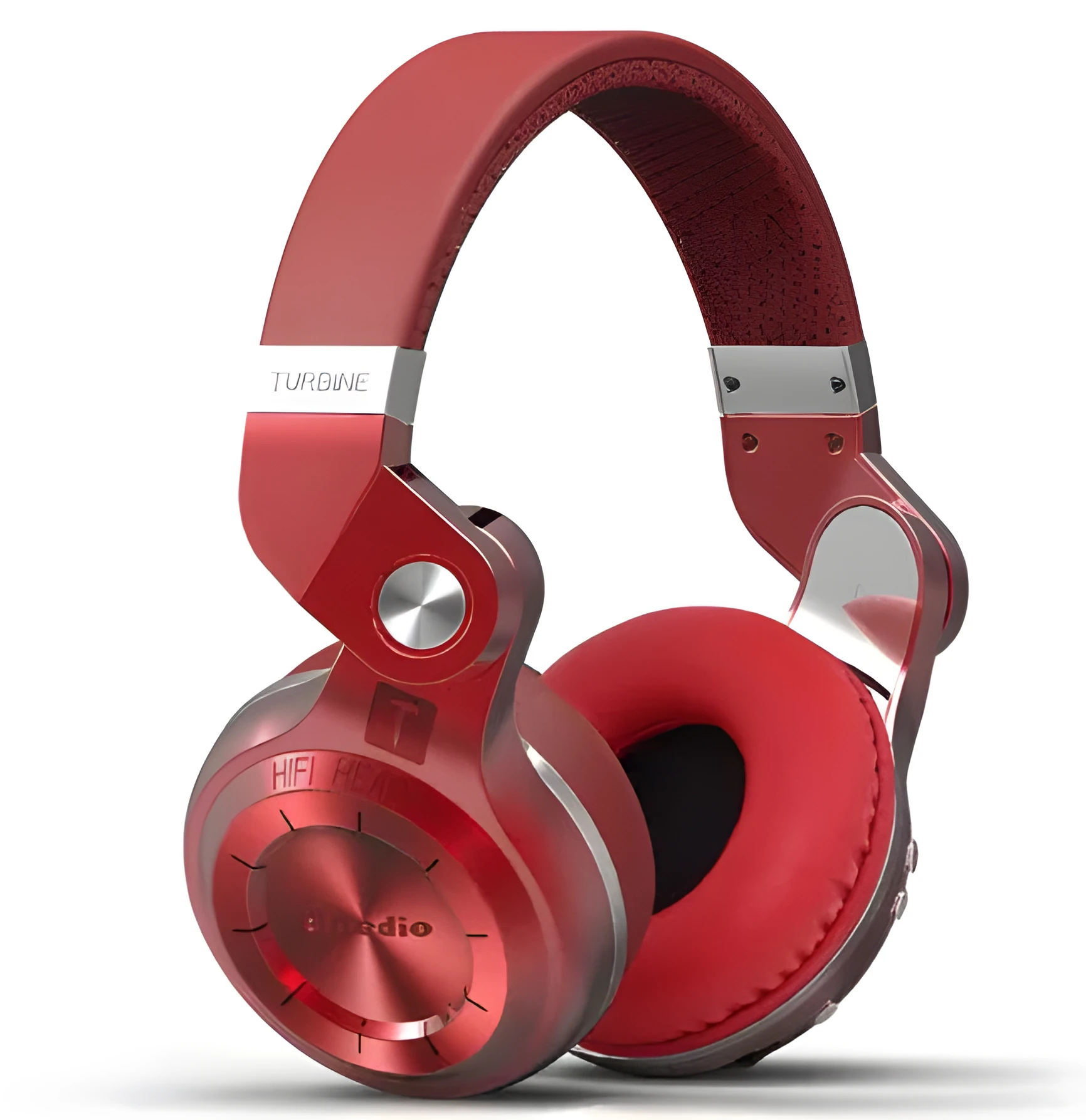 Bluedio T2+ wireless Bluetooth on-ear headphones in blue with adjustable headband