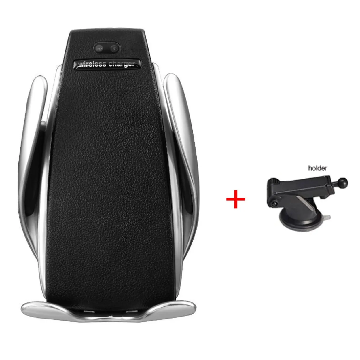 S5 car wireless charging phone bracket with vent clip and silicone pad