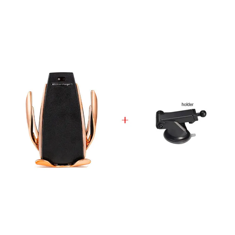 S5 car wireless charging phone bracket with vent clip and silicone pad