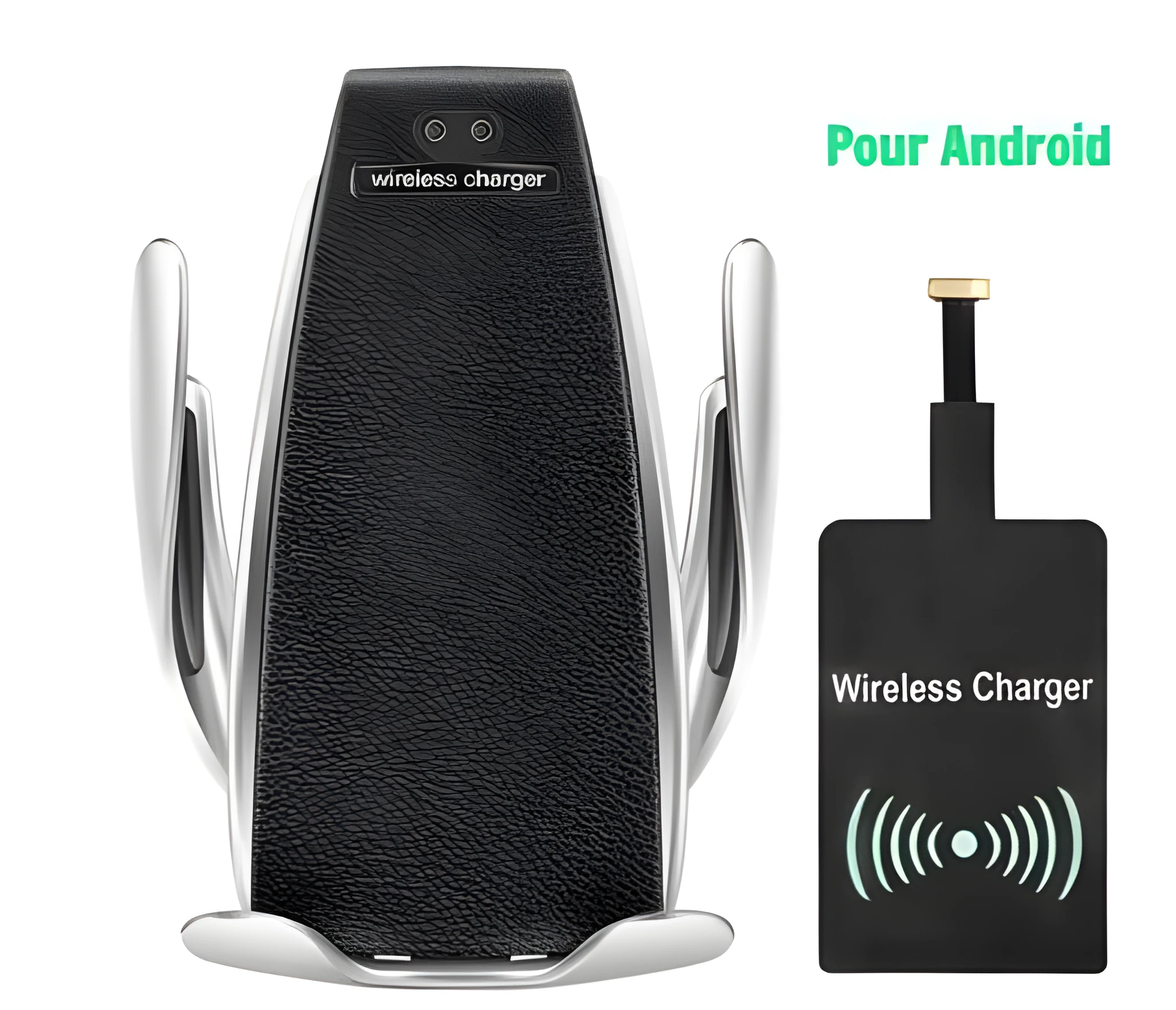 S5 car wireless charging phone bracket with vent clip and silicone pad