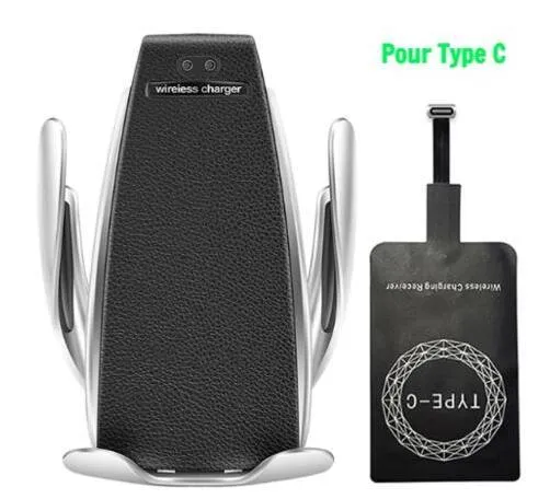 S5 car wireless charging phone bracket with vent clip and silicone pad