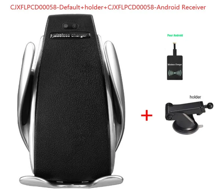 S5 car wireless charging phone bracket with vent clip and silicone pad