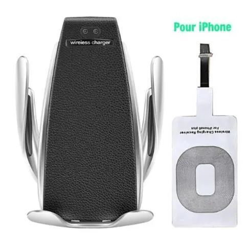 S5 car wireless charging phone bracket with vent clip and silicone pad
