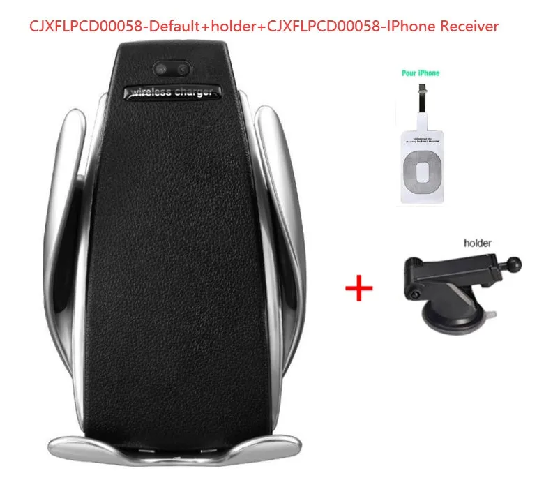 S5 car wireless charging phone bracket with vent clip and silicone pad