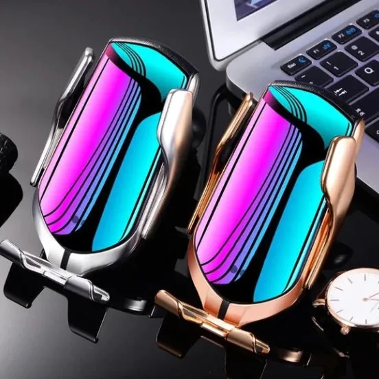 S5 car wireless charging phone bracket with vent clip and silicone pad