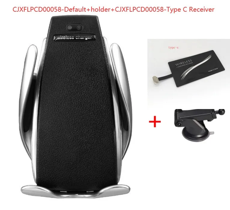 S5 car wireless charging phone bracket with vent clip and silicone pad