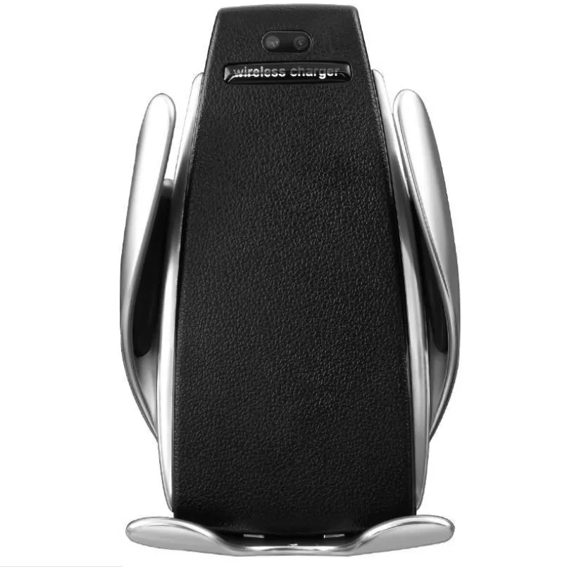S5 car wireless charging phone bracket with vent clip and silicone pad