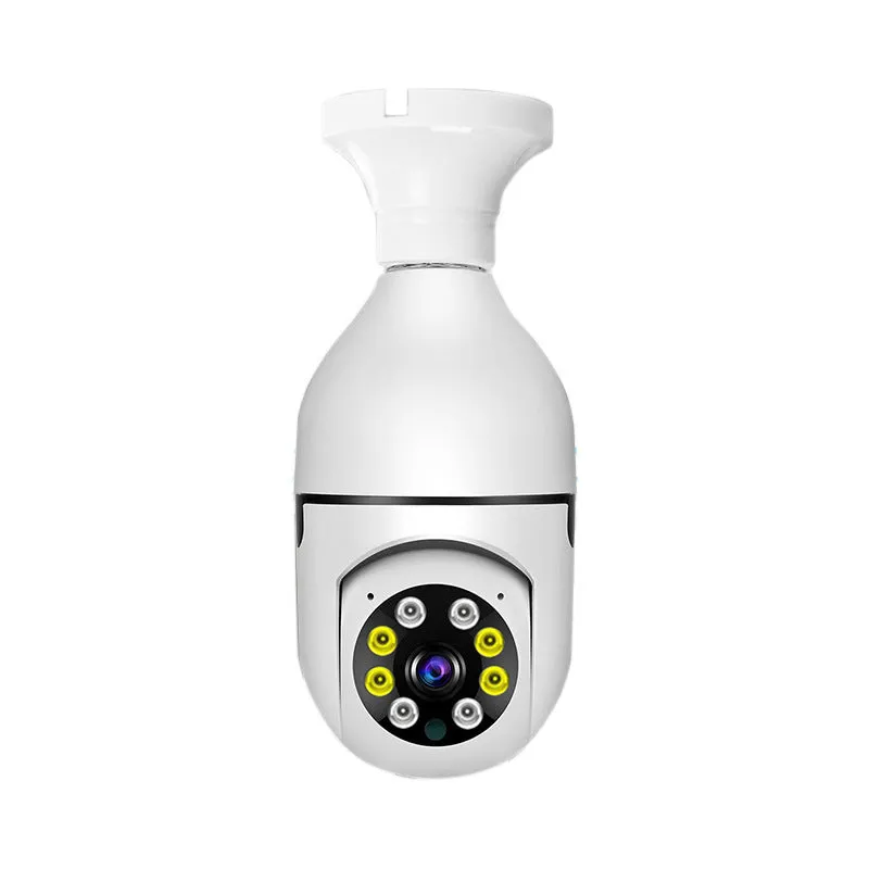 Wireless WiFi bulb security camera with plastic and metal construction measuring 5cm by 12cm
