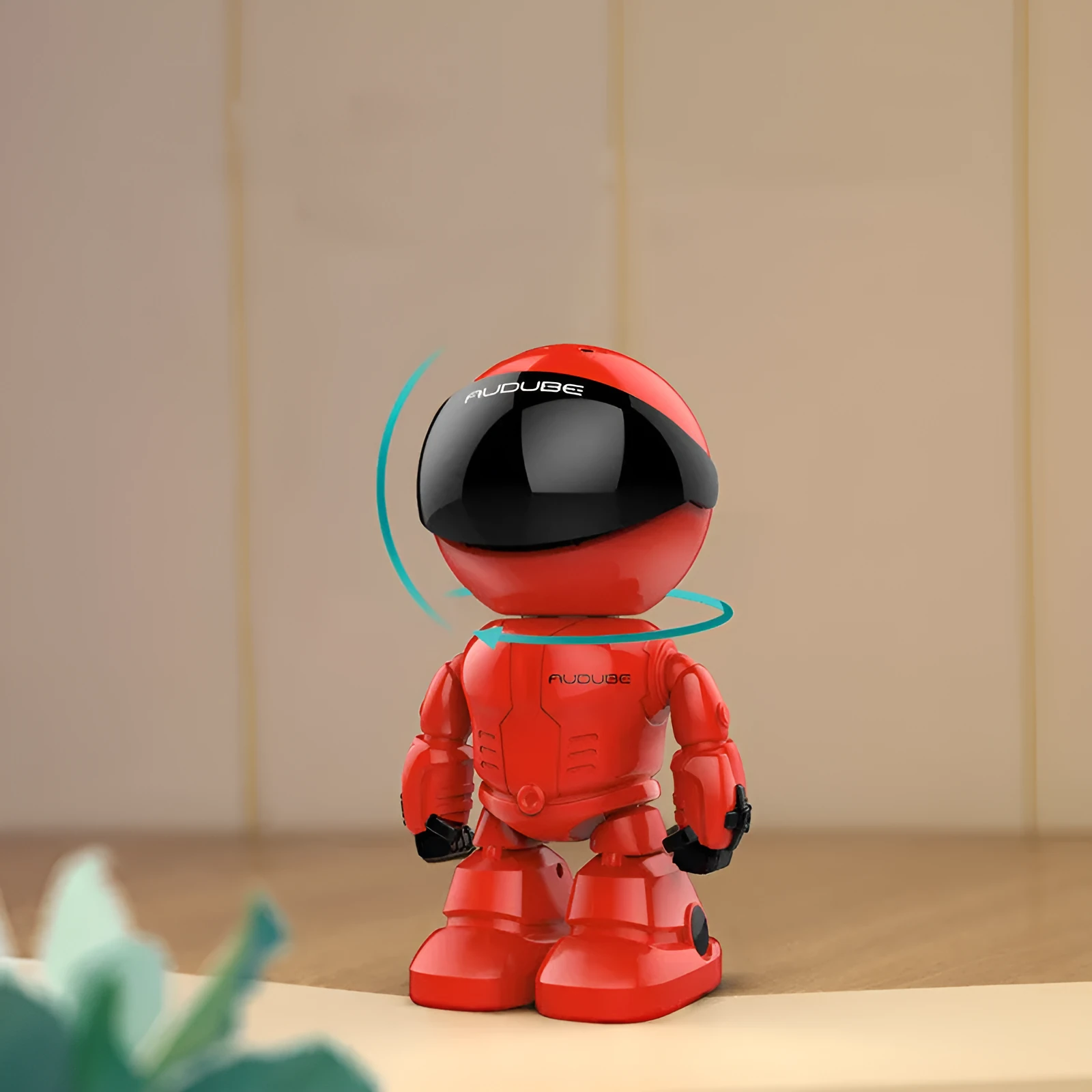Silver remote-controlled PTZ security camera with wide-angle lens on a motorised base