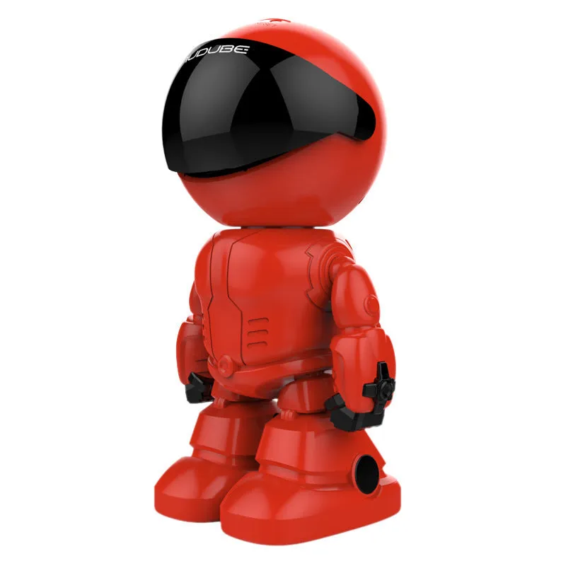 Silver remote-controlled PTZ security camera with wide-angle lens on a motorised base