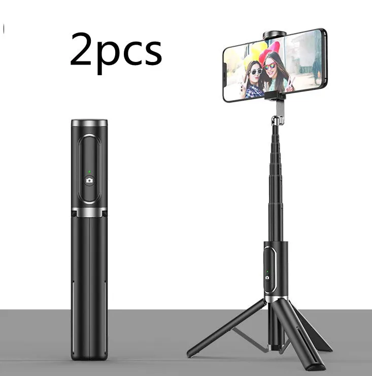 Extendable aluminium alloy phone selfie stick, 700mm stretch length, black finish