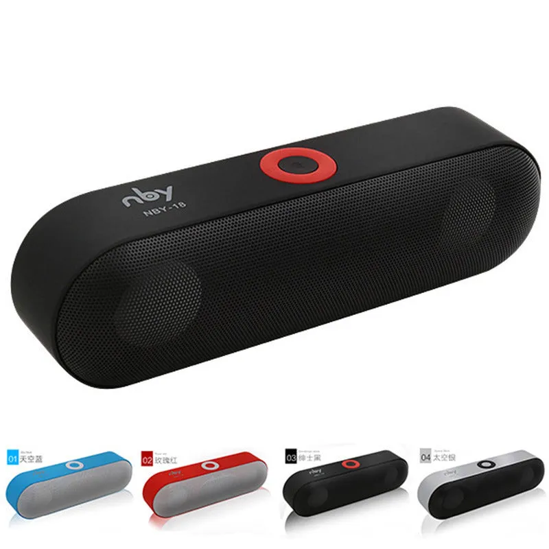 Outdoor portable wireless Bluetooth speaker with ABS plastic shell in blue, black, red, silver grey, 183x60x56mm