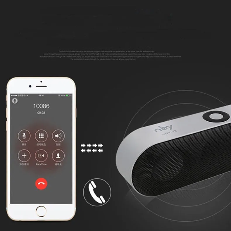 Outdoor portable wireless Bluetooth speaker with ABS plastic shell in blue, black, red, silver grey, 183x60x56mm
