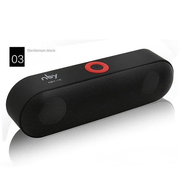 Outdoor portable wireless Bluetooth speaker with ABS plastic shell in blue, black, red, silver grey, 183x60x56mm