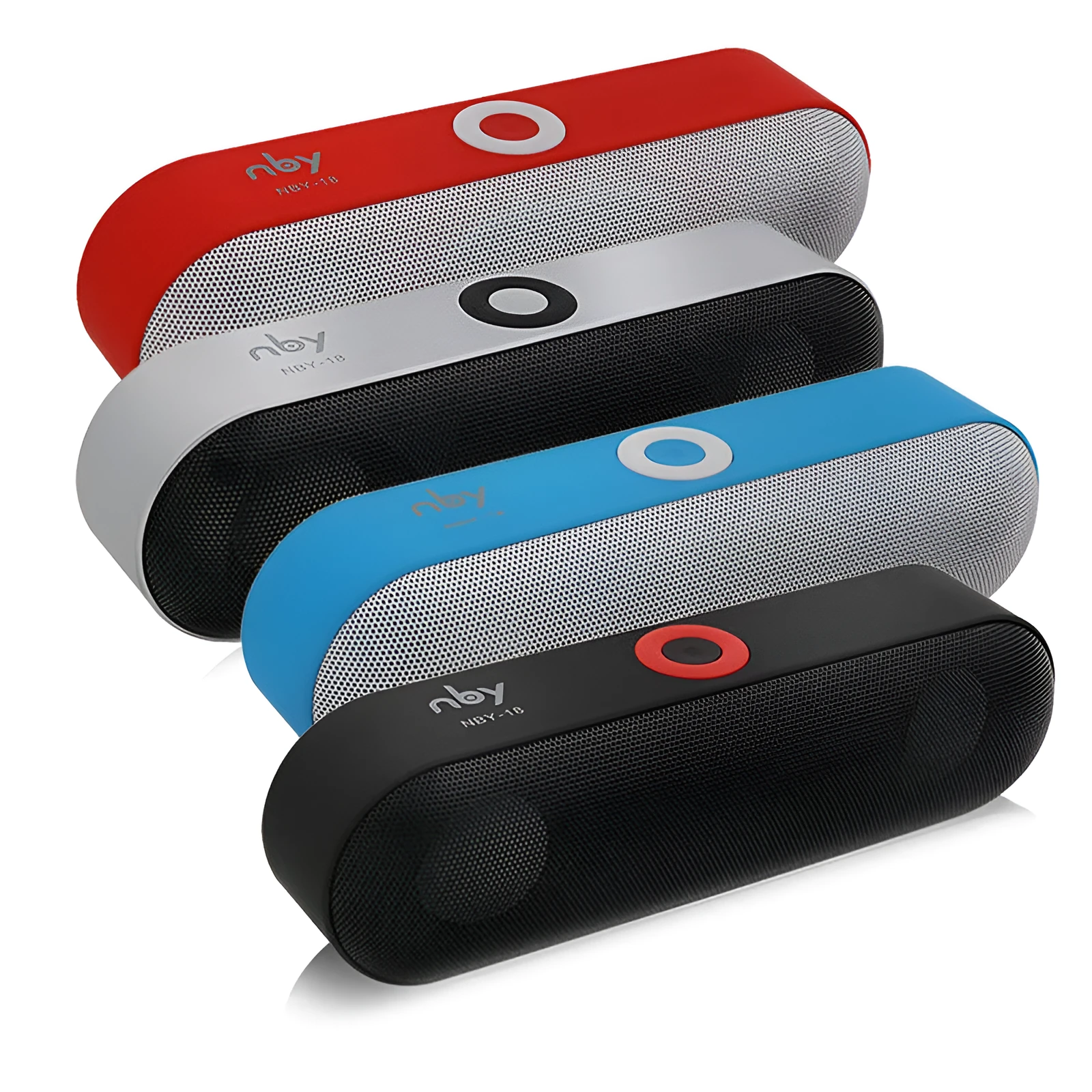 Outdoor portable wireless Bluetooth speaker with ABS plastic shell in blue, black, red, silver grey, 183x60x56mm