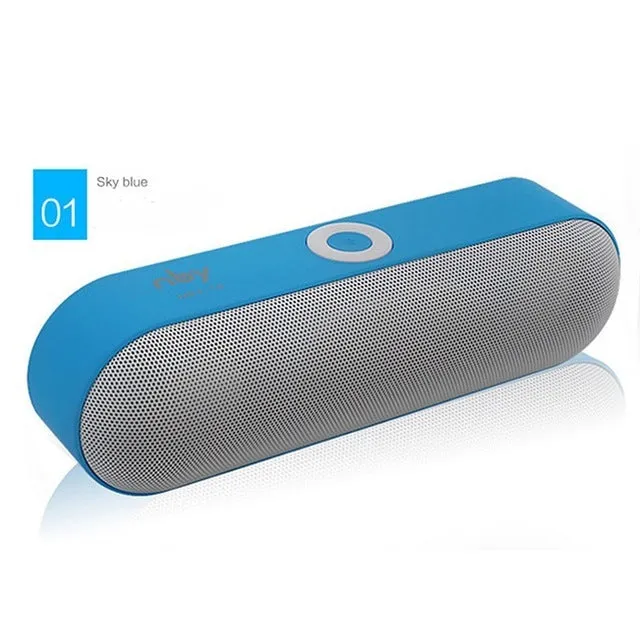 Outdoor portable wireless Bluetooth speaker with ABS plastic shell in blue, black, red, silver grey, 183x60x56mm