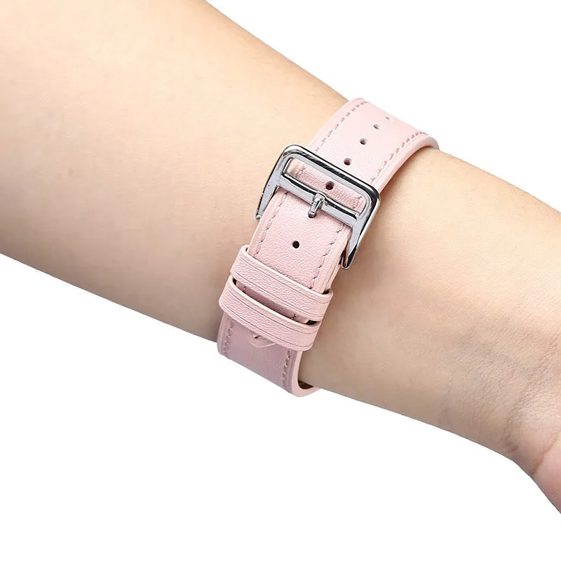 Pink cowhide leather smart watch strap for Apple Watch 1-4, 38mm or 42mm size option, lightweight about 15g