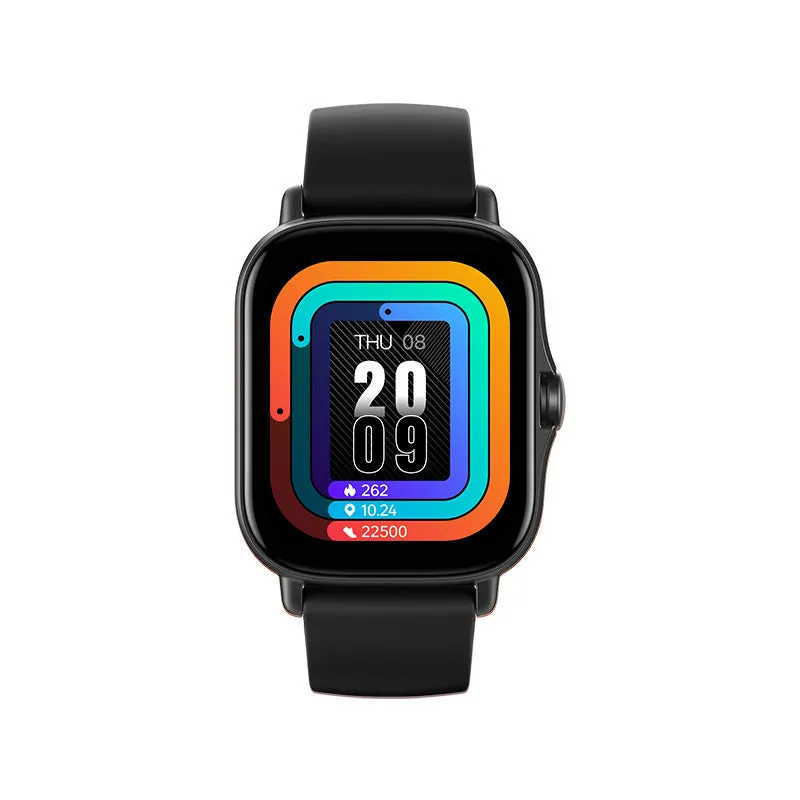 GT20 smart Bluetooth watch with alloy case and silicone strap showing heart rate monitoring on screen.