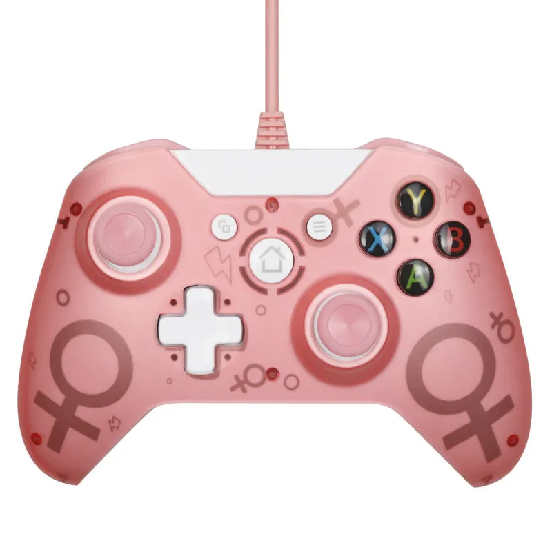 USB wired game controller for Xbox One in black with vibration feedback and ABS shell