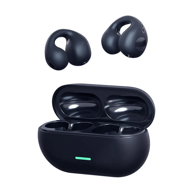 Wireless Ear Clip Bluetooth Headset TWS Not In-Ear Sports Wireless Bone Conduction 5.3 Bluetooth Headset PC ABS Black White Waterproof Breathing Light Call Function Voice Control Support Music
