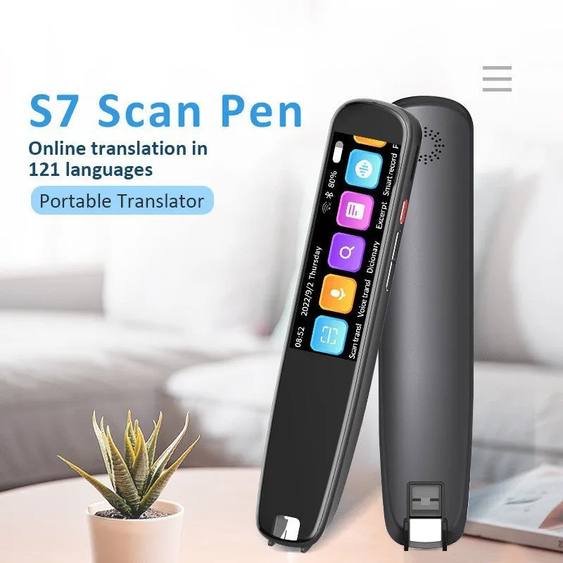 Offline scanning translation pen S3 Black with zinc alloy body, buttons and touch screen