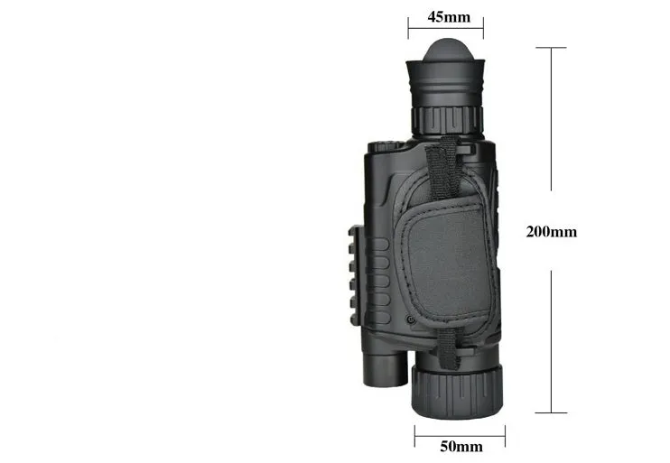 Digital night vision monocular with 5x magnification and 40mm lens in black finish