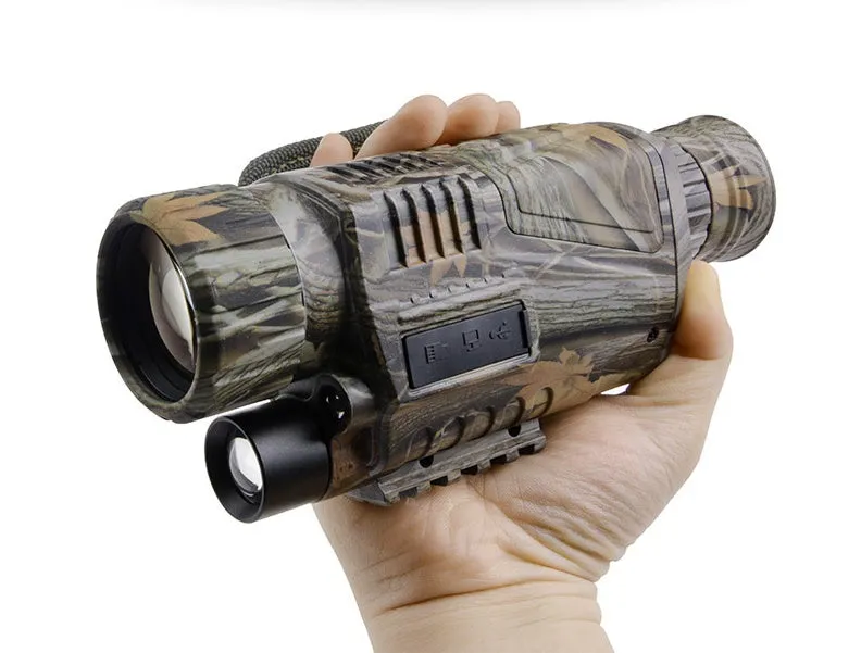Digital night vision monocular with 5x magnification and 40mm lens in black finish