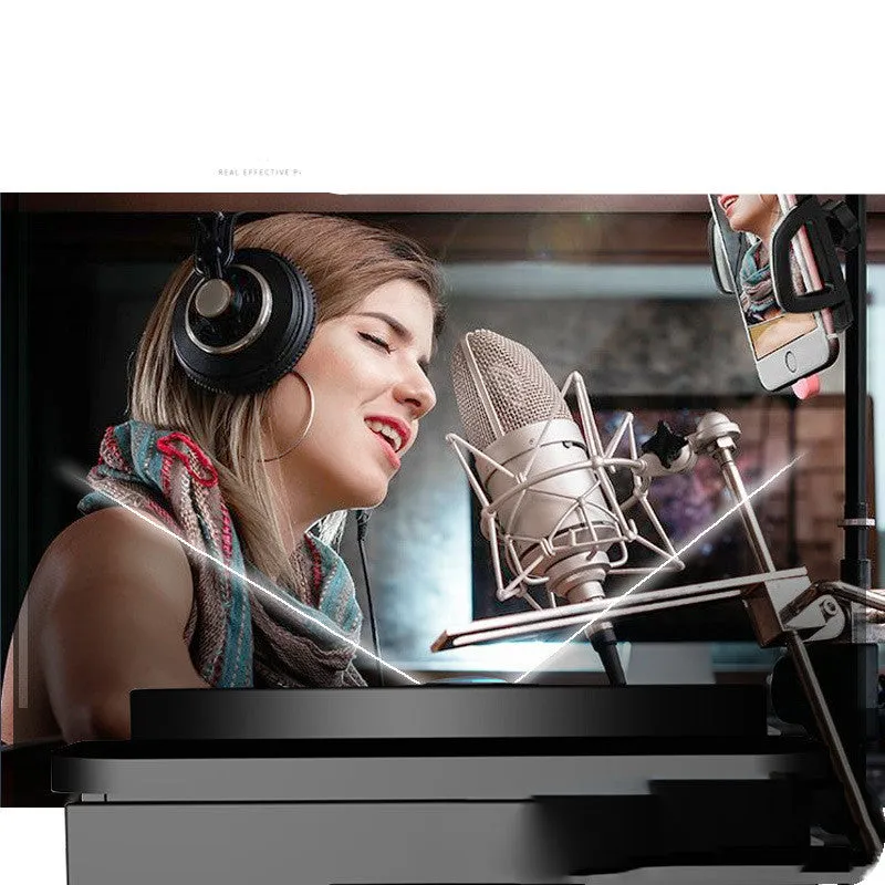 USB webcam 1080p 2K HD camera with built-in microphone and privacy cover on a desktop setup